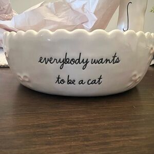 Rae Dunn Disney Charming White Ceramic Bowl - Cat Quote